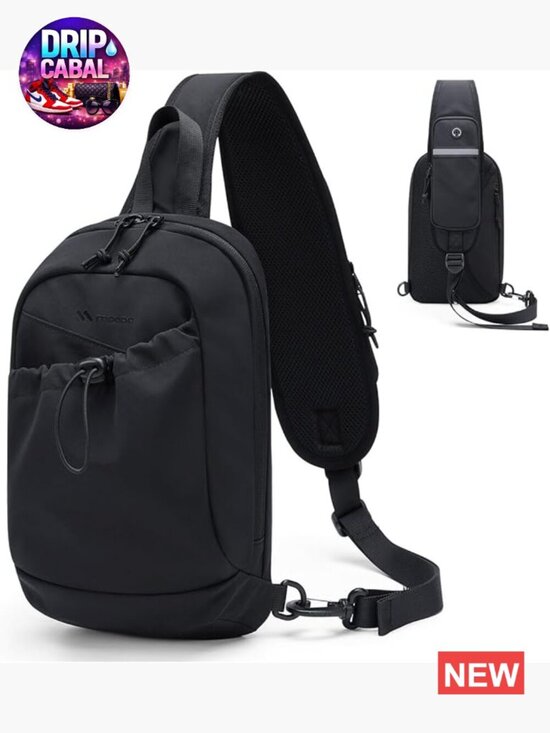 Handbags - Crossbody Sling Chest Daypack Water Resistant Nylon Shoulder Bag with USB Port